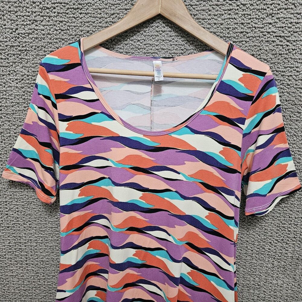 LULAROE Women’s Multicolor Abstract Print Short Sleeve Dress Size M